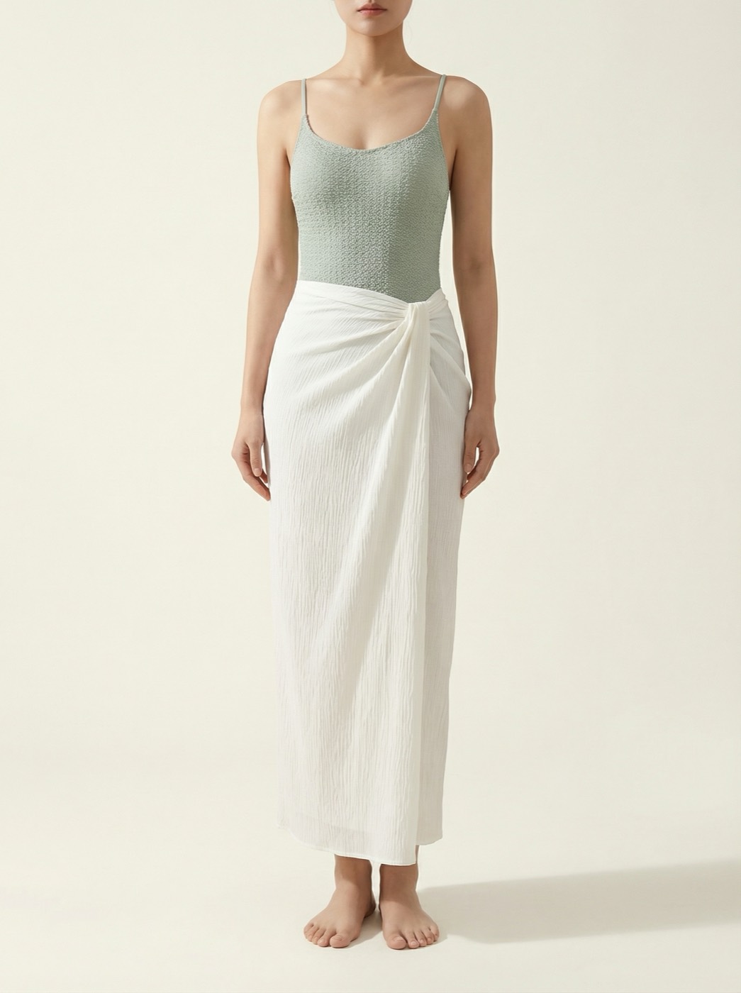 The Riviera — Sage Textured One-Piece - 03-model-front-context