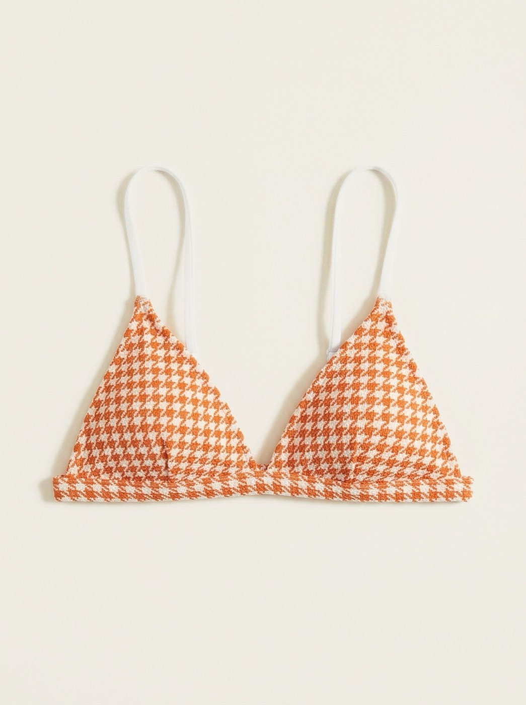 The Positano — Orange Houndstooth Triangle Top - 01-pure-background-main