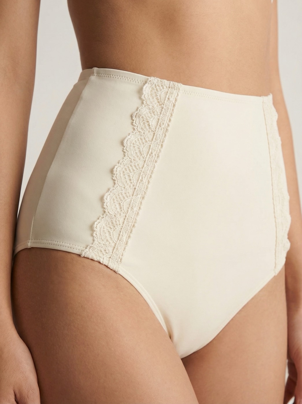 The Colette — Cream Lace-Trim High-Waist Bottom - 02-detail-closeup