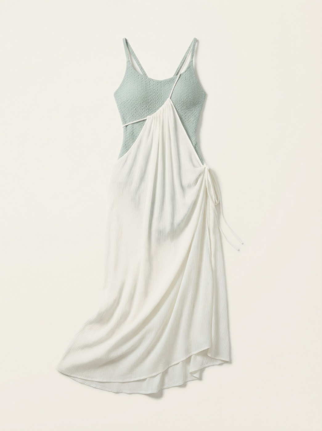The Riviera — Sage Swim Set with Flowing Wrap Skirt - 04-no-model-front