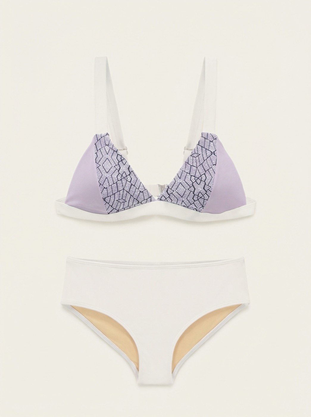 The Mosaic — Lavender Geometric Print Bikini - 01-pure-background-main