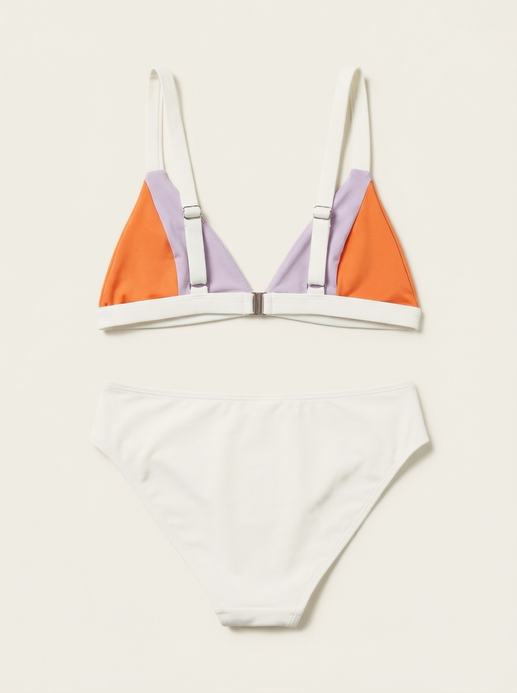 The Amalfi — Color-Block Triangle Bikini in Sunset - 05-no-model-alt