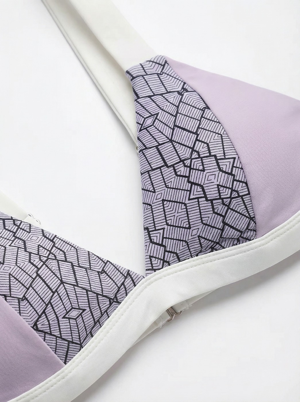 The Mosaic — Lavender Geometric Print Bikini - 06-detail-1